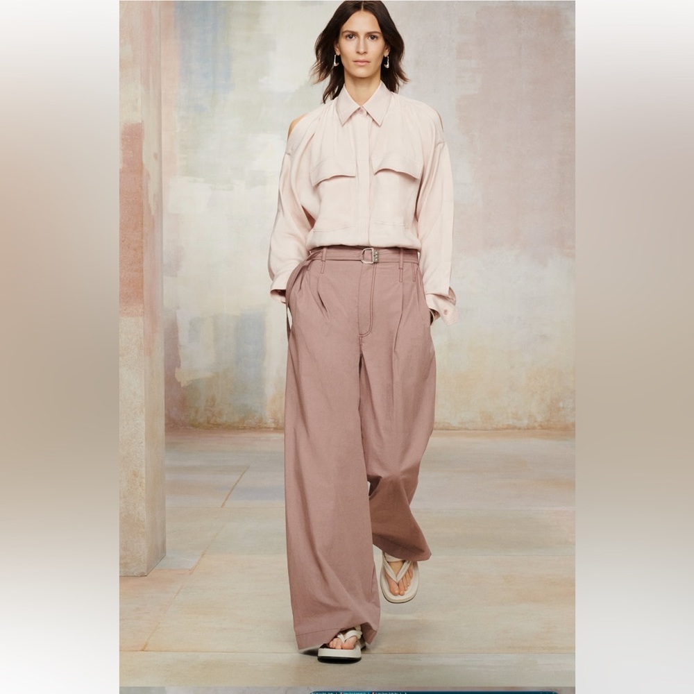 Zara Dusty Pink Wide-Leg High-Waist Pants